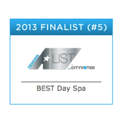 Denver’s A-List Best Day Spa 2013 award